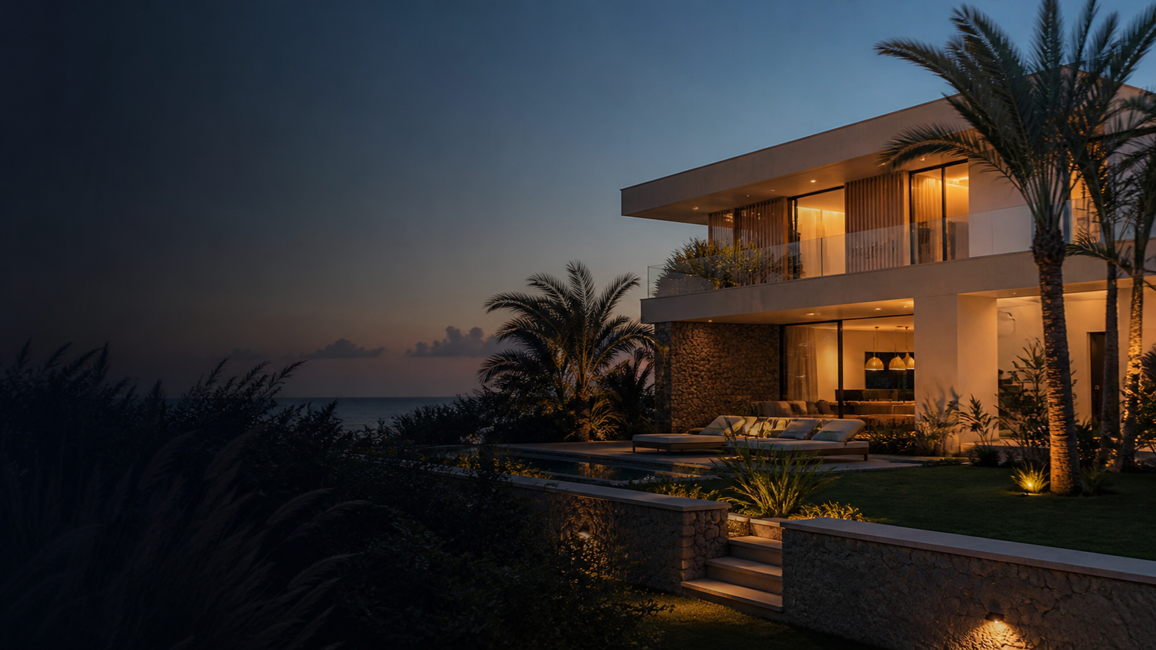 Villa contemporaine au bord de l'océan